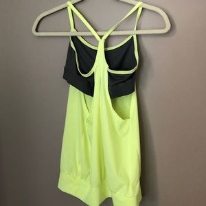 Lime green & grey workout tank